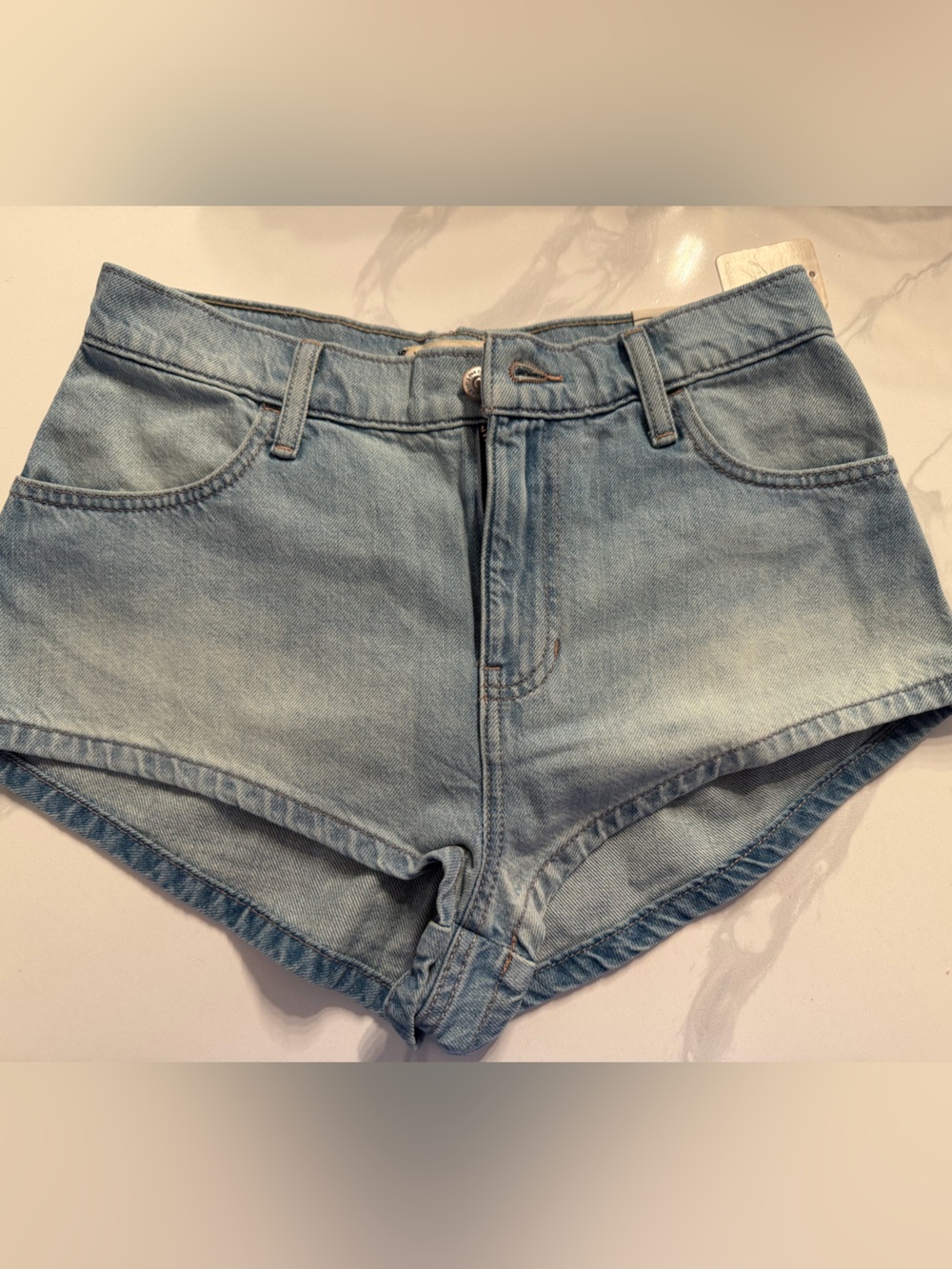 Free people We The Free High Waist Light Blue Denim Shorts